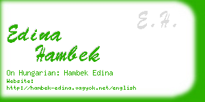 edina hambek business card